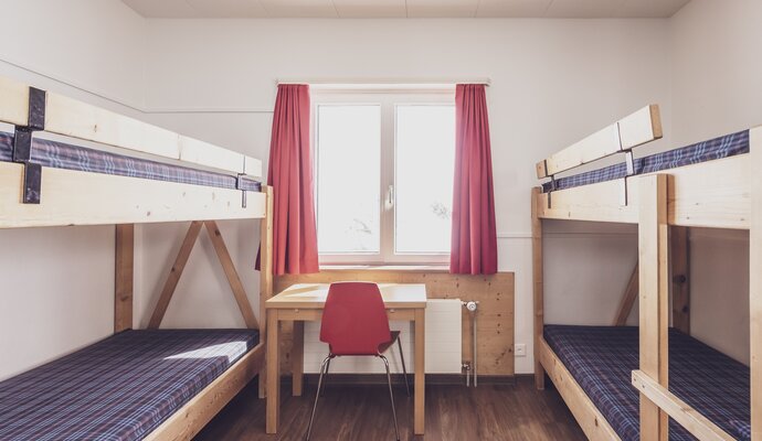 Mehrbettzimmer mit Fenster und Tisch | © Davos Klosters Mountains