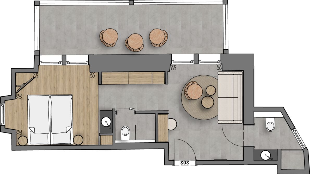 Zimmerplan einer Suite | © Davos Klosters Mountains 